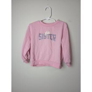 H&M Little Sister Pink Graphic Crew Neck Sweatshirt Toddler 3T Pull Over